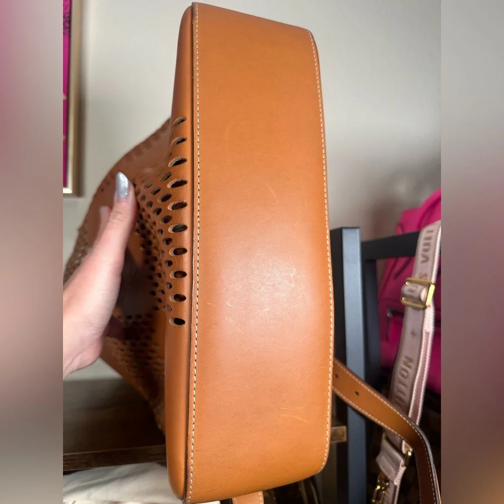 Louis Vuitton Nomade North West Cabas Perforated Leather Tote Cognac DamierBrown